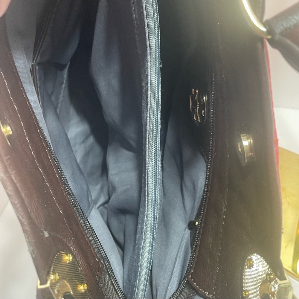 WOMENS TOTE SATCHEL HANDBAG coral FAUX LEATHER DOUBLE STRAPS. Pre-owned. Flaws - Picture 7 of 16